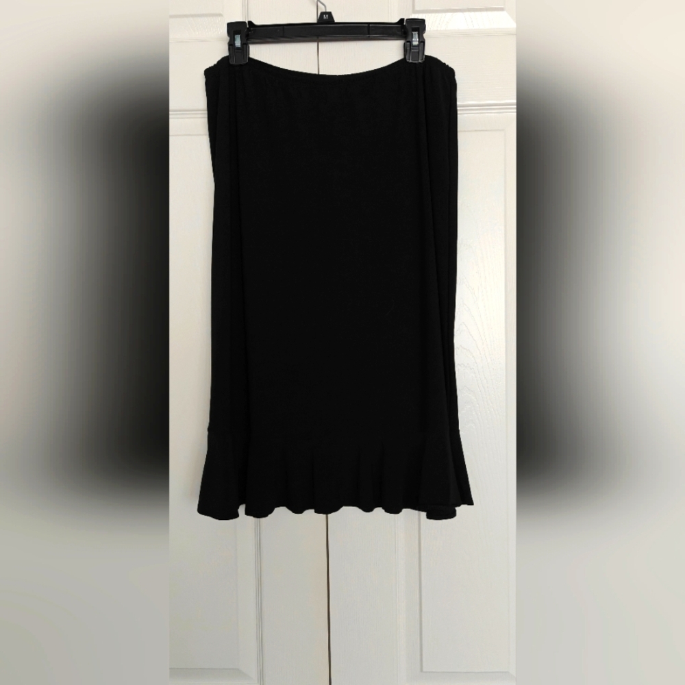 KC Stevens Elegant Black Women's Skirt, Size XL
